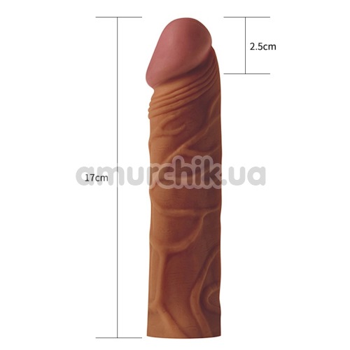 Насадка - удлинитель пениса Lovetoy Pleasure X-Tender Series LV1051, коричневая