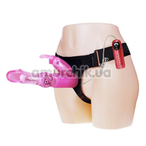 Cтрапон с вибрацией и ротацией Ultra Harness Sensual Comfort 022038, розовый