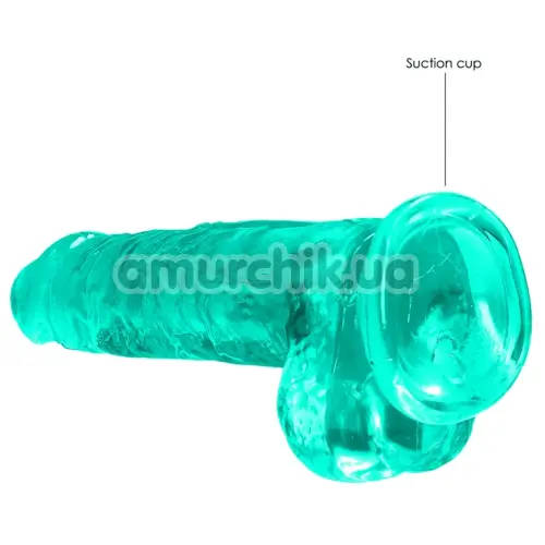 Фалоімітатор Realrock Crystal Clear Dildo Realistic 8, зелений