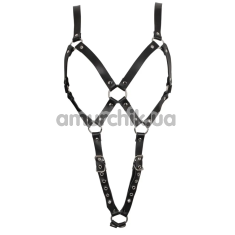 Портупея Zado Fetish Leather Harness Open-Chested, черная - Фото №1