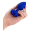 Анальная пробка с вибрацией B-Vibe Vibrating Jewel Plug L/XL, синяя - Фото №7