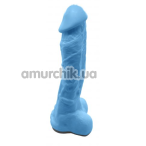Мыло в виде пениса с присоской Pure Bliss XL, голубое - Фото №1