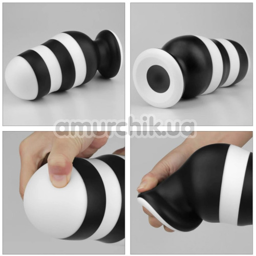 Анальная пробка Love Toy X-Missioner Butt Plug 7, черно-белая