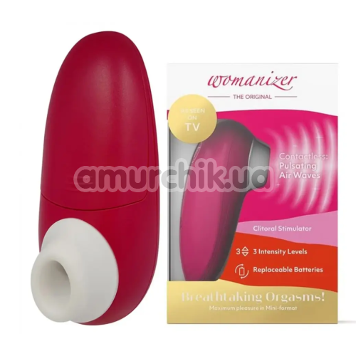 Симулятор орального сексу для жінок Womanizer Mini Clitoral Stimulator, червоний