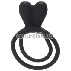 Ерекційне кільце Malesation Bunny Cock Ring, чорне - Фото №1