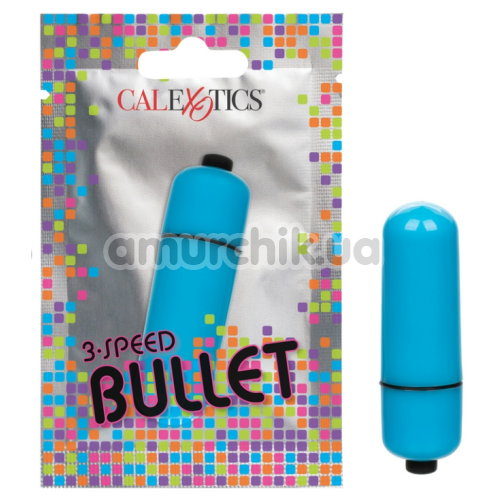 Клиторальный вибратор 3-Speed Bullet, голубой