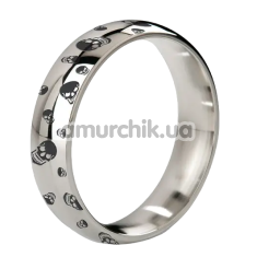 Эрекционное кольцо Mystim Earl Skull 4.8, серебряное - Фото №1