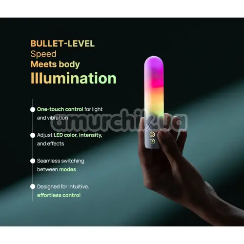 Клиторальный вибратор с подсветкой Illumination The Bullet, белый