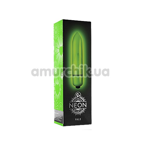 Клиторальный вибратор Rocks-Off Neon Halo, зеленый