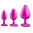 Набор анальных пробок с прозрачными кристаллами в виде сердечек Luxe Bling Plugs Trainer Kit, розовый - Фото №4