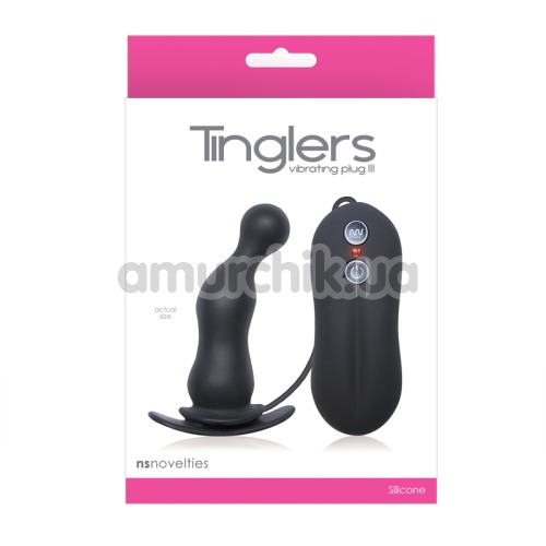 Анальная пробка с вибрацией Tinglers Vibrating Plug III, черная