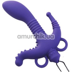 Анально-вагинально-клиторальный вибратор 3 Way Stimulator, фиолетовый - Фото №1