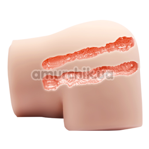 Искусственная вагина и анус с вибрацией Crazy Bull Vagina And Anal BM-009175Z-1, телесная