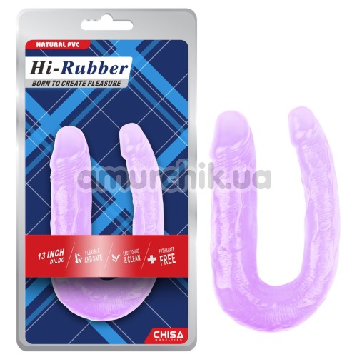 Двухконечный фаллоимитатор Hi-Rubber Born To Create Pleasure 13, фиолетовый