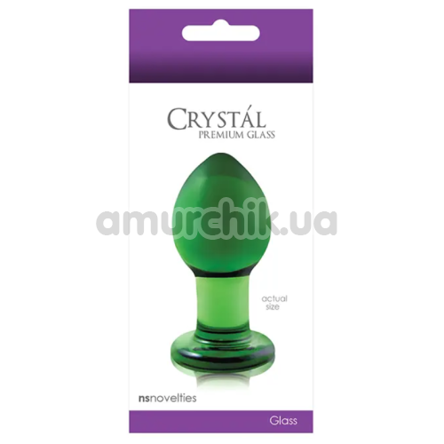 Анальная пробка Crystal Premium Glass Medium, зеленая
