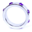 Эрекционное кольцо с фиолетовыми кристаллами Boss Series Metal Ring Diamonds Large, серебряное - Фото №3