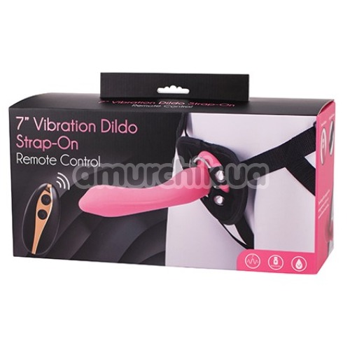 Страпон с вибрацией Vibration Dildo Strap-On Remote Control 7, розовый