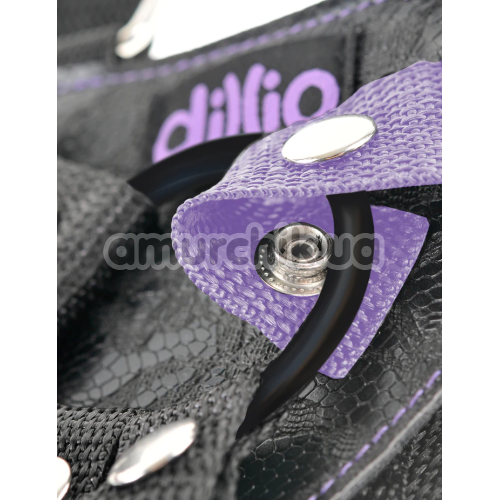 Страпон Dillio 7 Inch Strap-On Suspender Harness Set, фиолетовый