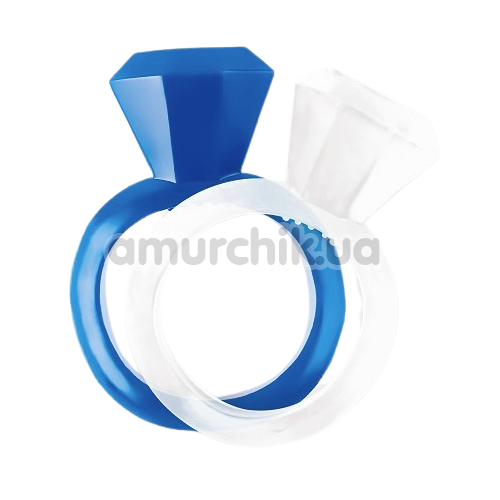 Набор из 2 эрекционных колец GK Power Diamond Cock Ring, бело-синий - Фото №1