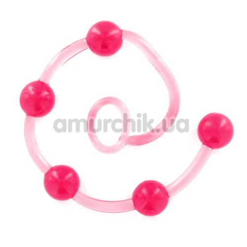 Анальная цепочка Jelly Pleasure Beads, розовая