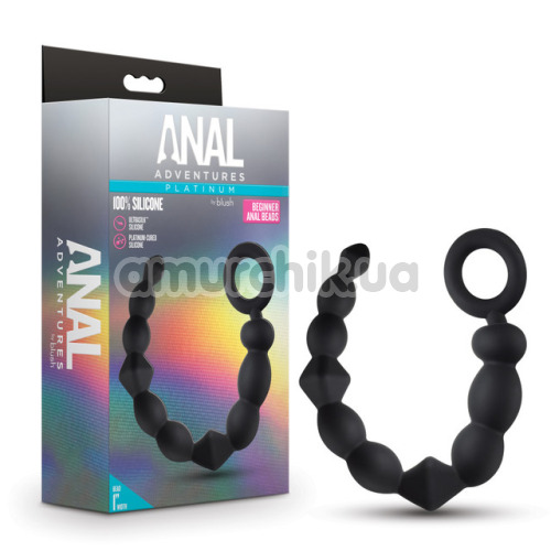 Анальний ланцюжок Anal Adventures Platinum Beginner Anal Beads, чорний