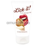 Масажний лубрикант Lick it Erotic Massage Gel Chocolate - шоколад, 50 мл - Фото №1