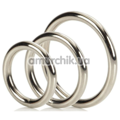 Набор эрекционных колец Silver Ring Set, серебряный - Фото №1