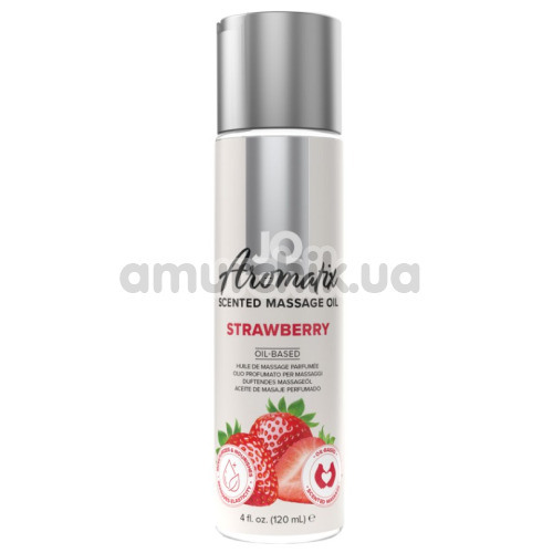 Масажна олія JO Aromatix Scented Massage Oil Strawberry - полуниця, 120 мл - Фото №1
