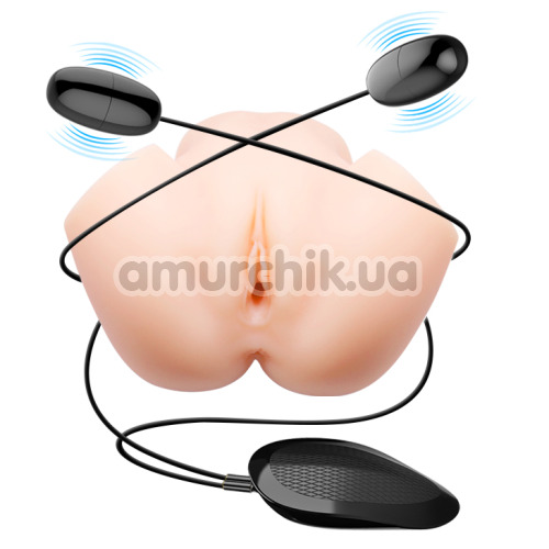 Искусственная вагина и анус с вибрацией Crazy Bull Dual Vagina and Ass Flesh Veronica, телесная