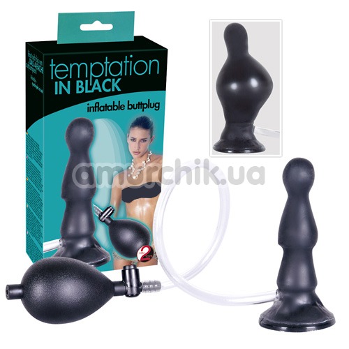 Анальный расширитель Temptation In Black Inflatable Buttplug, черный