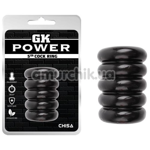 Ерекційне кільце GK Power 5th Cock Ring, чорне