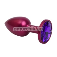 Анальна пробка з фіолетовим кристалом SWAROVSKI Zcz, червона матова - Фото №1