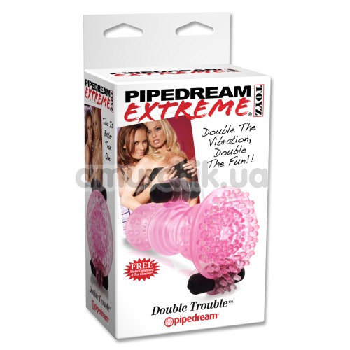 Мастурбатор Pipedream Extreme Double Trouble, рожевий
