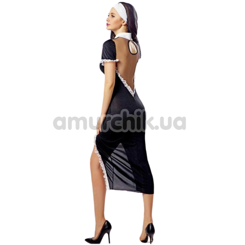 Костюм монашки JSY Nun Costume 6125 чорний: сукня + головний убір + трусики
