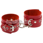 Наручники sLash Leather Double Fix Hand Cuffs, красные - Фото №1