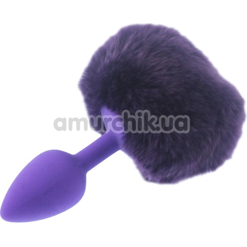 Анальная пробка с фиолетовым хвостиком Honey Bunny Tail, фиолетовая