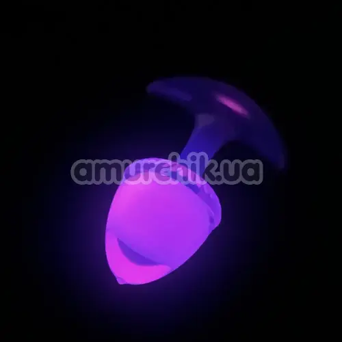 Анальная пробка Univibe Glow-In-Dark Berry S, розовая