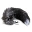 Анальная пробка с черно-голубым хвостом Horny Kitten, серебряная - Фото №1