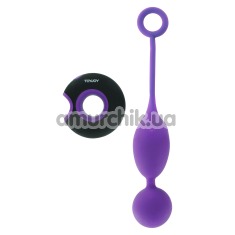 Вагинальные шарики с вибрацией Caresse Embrace 2, фиолетовые - Фото №1