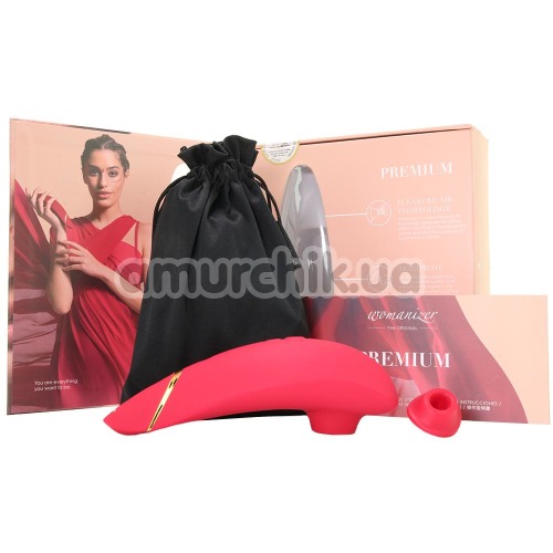 Симулятор орального секса для женщин Womanizer Premium, красный