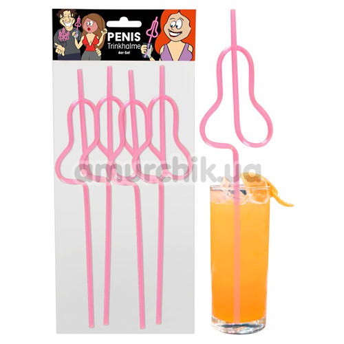 Трубочки для напитков Penis Trinkhalme, 4 шт