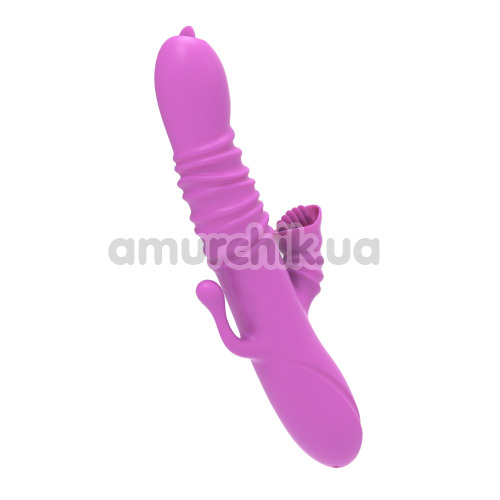 Анально-вагинально-клиторальный вибратор с подогревом и пульсацией Boss Series Ada, фиолетовый