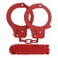 Бондажный набор BondX Metal Handcuffs & Love Rope, красный - Фото №1