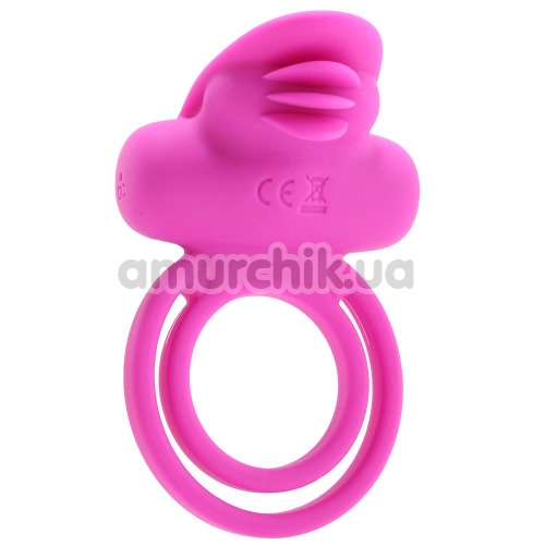 Виброкольцо Dual Clit Flicker, розовое - Фото №1