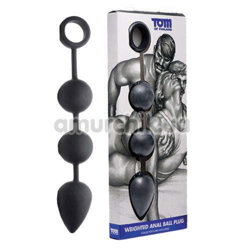 Анальные шарики Tom of Finland Weighted Anal Ball Plug, черные