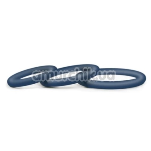 Набір ерекційних кілець Hombre Snug Fit Silicone Thin C-Rings, синій