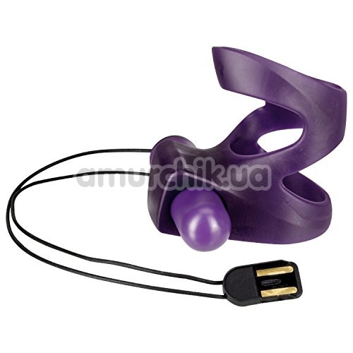 Насадка на пенис с вибрацией Amor Vibratissimo Zickzack, фиолетовая