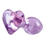 Анальна пробка Crystal Glass Heart, фіолетова - Фото №1