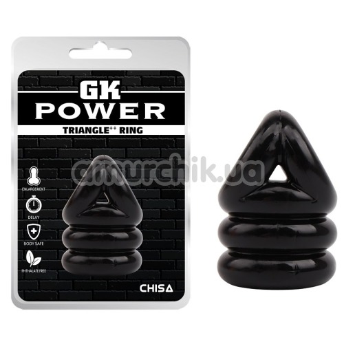 Эрекционное кольцо GK Power Triangle++ Ring, черное