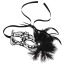 Маска Steamy Shades Mardi Gras Mask With Feathers, чёрная - Фото №0